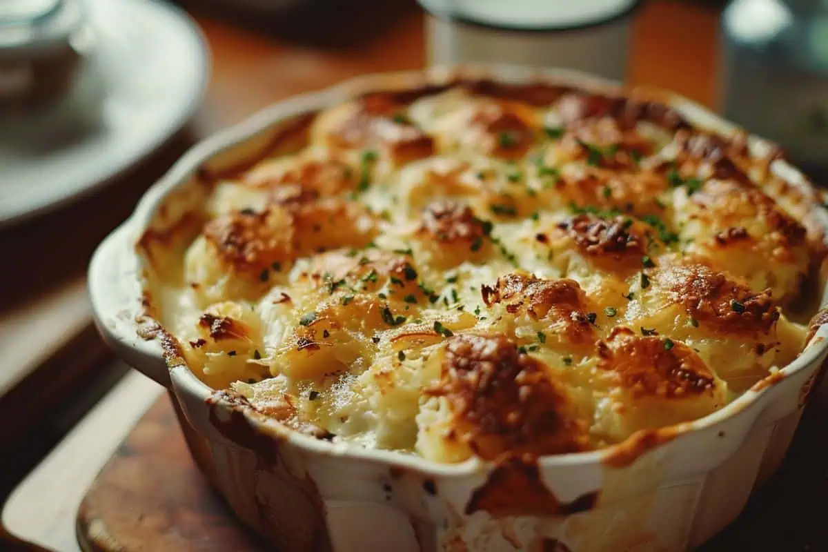 Aux Lardons Gratin Pomme De Terre Chou Fleur Creme Fraiche Recette