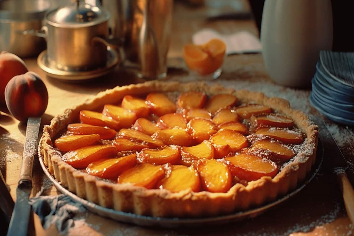 tarte fine aux pêches façon cyril lignac